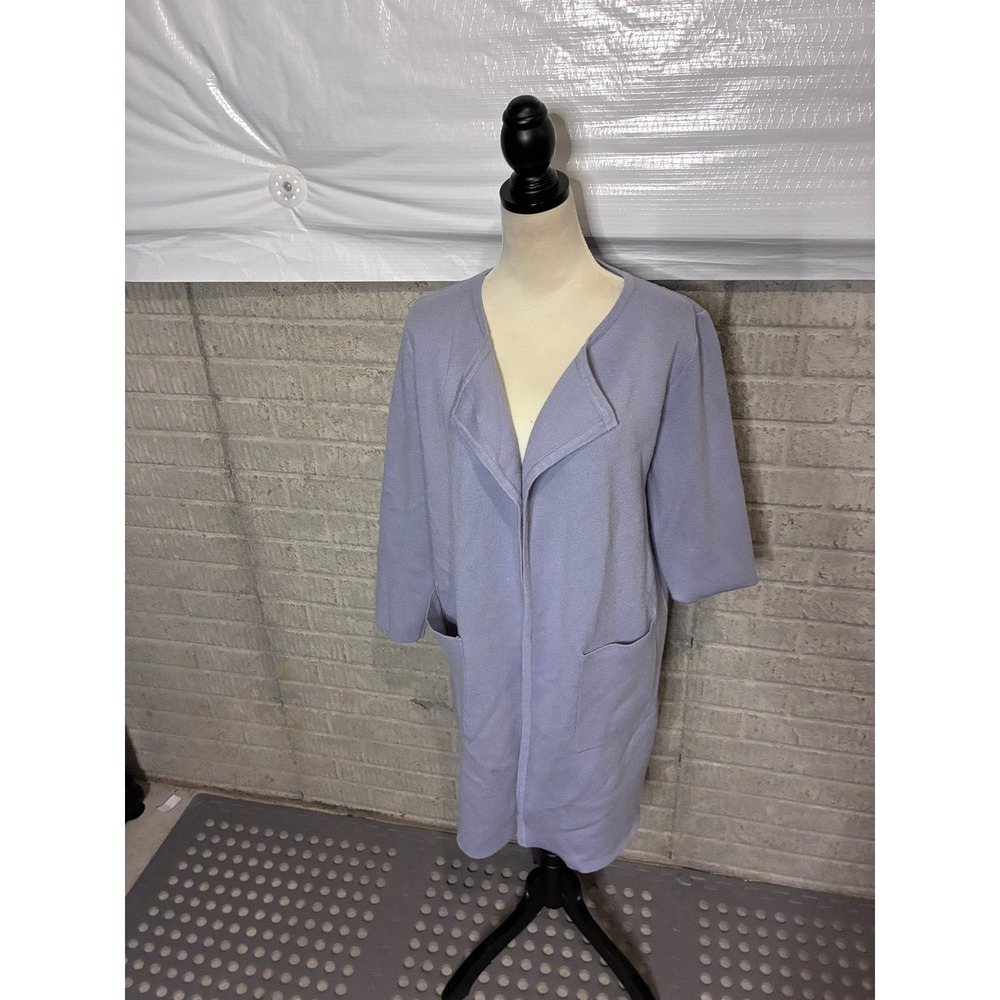 Anrabess Lavender Open‎ Front Knit Cardigan Longline Pocket Sweater TL00080 L